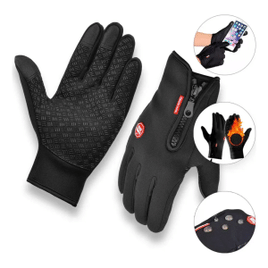 Par Luva Motoqueiro Térmica E Impermeável Com Touch Screen Cor Preto Tamanho Único