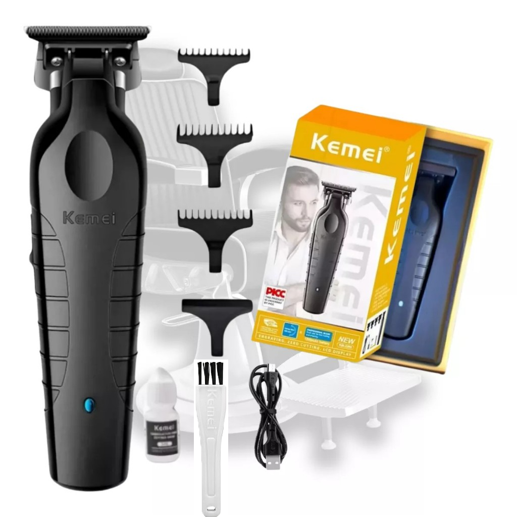 Máquina De Acabamento Corta Cabelo Profissional Kemei 2299 P Preto 127/220v