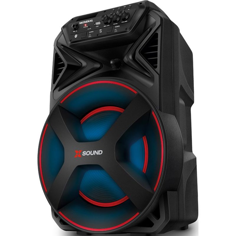 Caixa Amplificada Mondial 300w Bivolt Cm-300-n Preto 127/220v