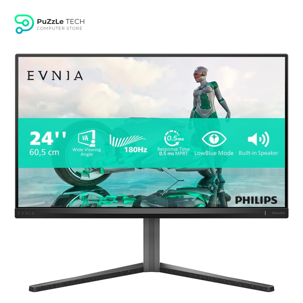 Monitor Gamer Phillips 24 Evnia Ips 144hz 0.5ms Wide Fullhd Preto 127/220v