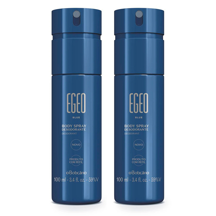 Combo Desodorante Body Spray Egeo Blue 100ml (2 Unidades)