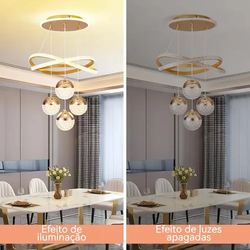 Lustre Sala De Jantar Lustre Pendente Luxo Moderno Cozinha