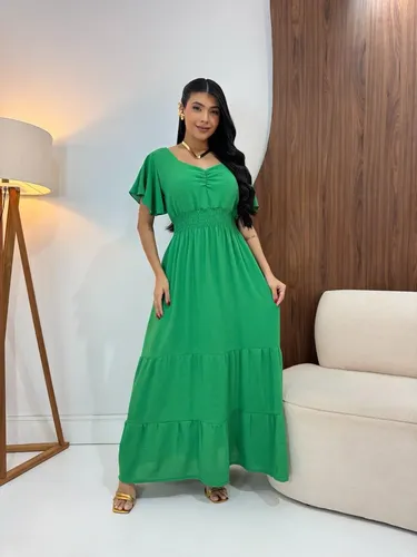 Vestido Longo Feminino De Manguinhas Multiuso De Luxo