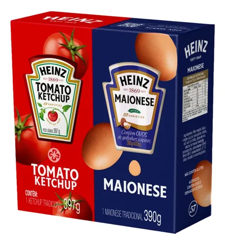 Heinz Pack Ketchup 397G + Maionese 390G