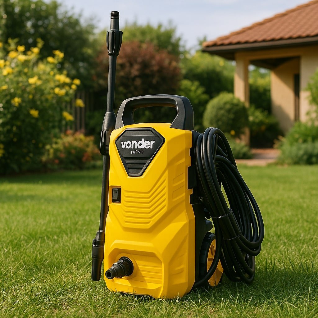 Lavadora de alta pressão Vonder Leve LAV1300 220V amarela de 1.3kW com 90bar de pressão máxima - 60Hz