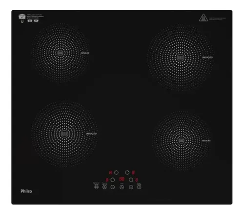 Fogão Cooktop de Indução Philco 4 bocas PCT40A Preto 220v