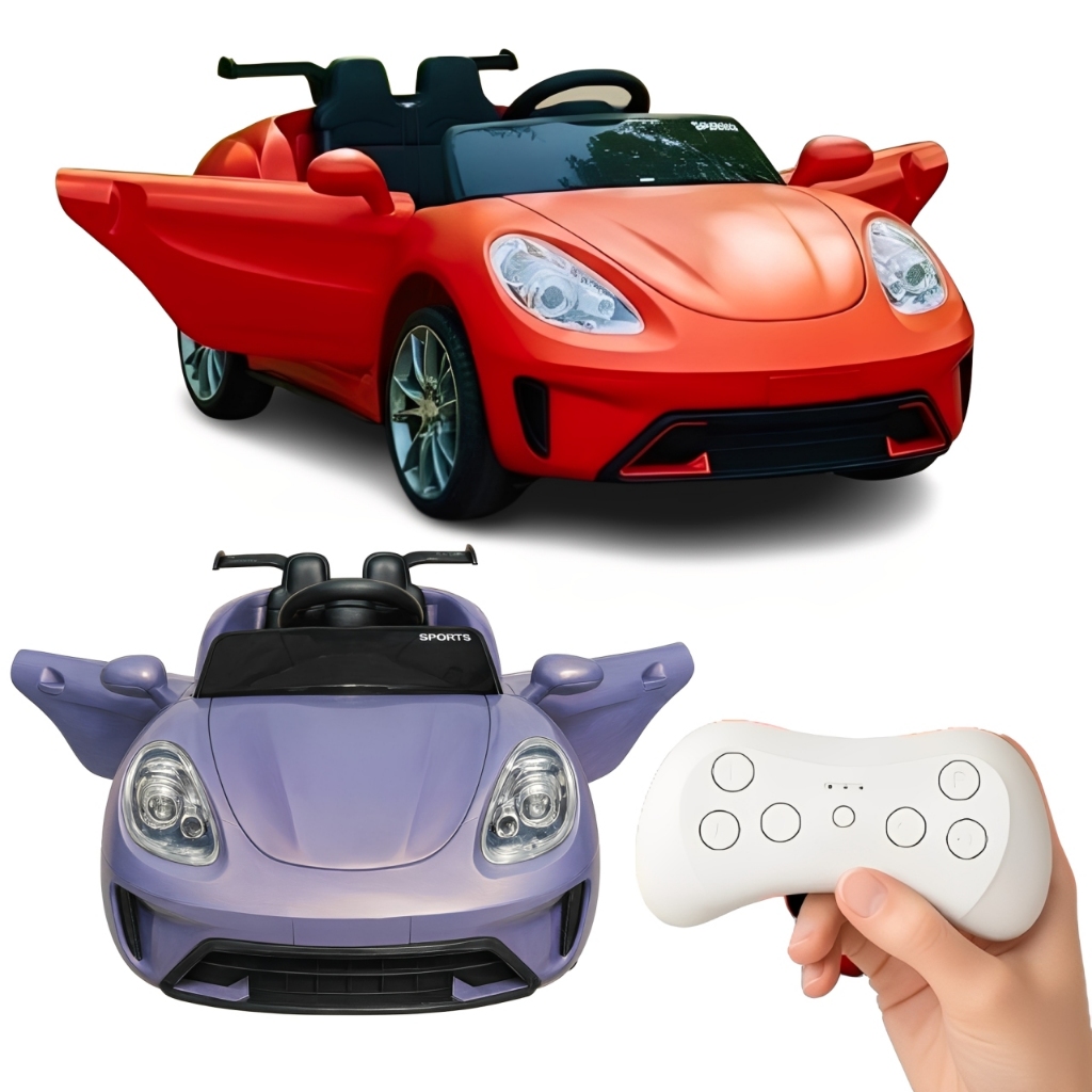 Carro Elétrico 12V de Passeio Infantil com Luz Som e Controle Remoto (Rosa)