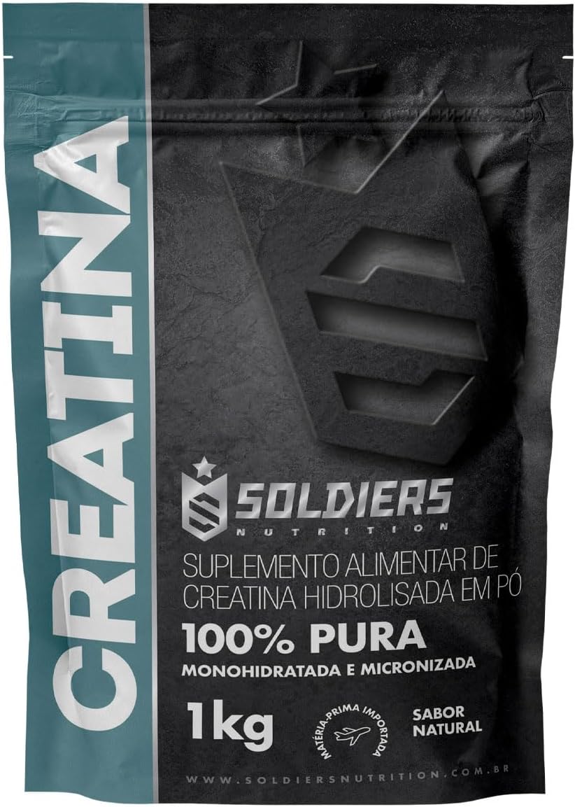 Creatina 1kg Suplemento Monohidratada Em Pó 100% Pura - Soldiers Nutrition Sem Sabor