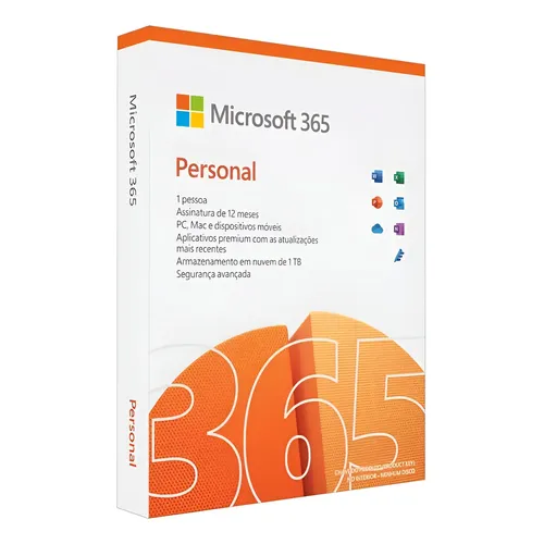Microsoft Office 365 Personal Licença 12 Meses Mídia Física 1 Usuário