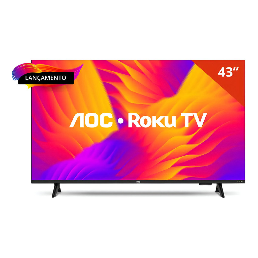 Smart TV AOC 43" LED Full HD Roku TV – Wi-Fi, HDMI e USB
