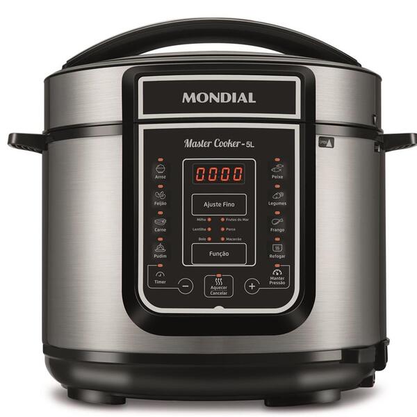 Mondial Panela De Pressão Digital, Master Cooker - 5l, 220v, Preto, 900w - Pe-38