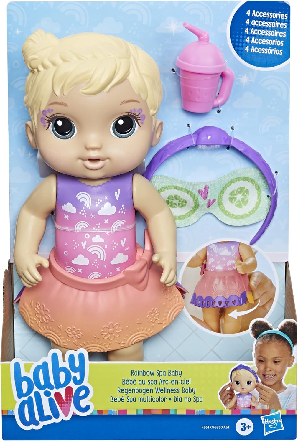 Baby Alive, Boneca, Dia No Spa - Cabelos Loiros, Inclui Máscara E Mamadeira, 22,5 Cm