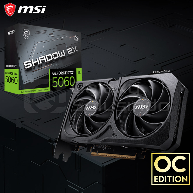 Placa De Vídeo Msi Geforce Rtx 5060 Shadow 2x Oc 8gb Gddr7 128-bit
