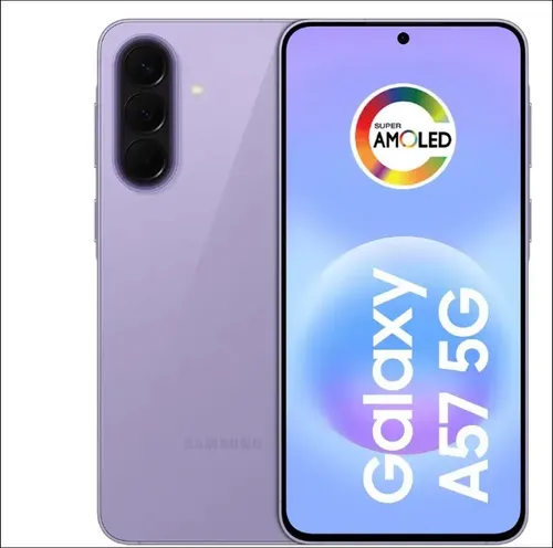 Smartphone Samsung Galaxy A57 5G 128GB, 8GB RAM, Câmera 50MP, IP68, Super AMOLED 6.7", Recursos AI - Lilás