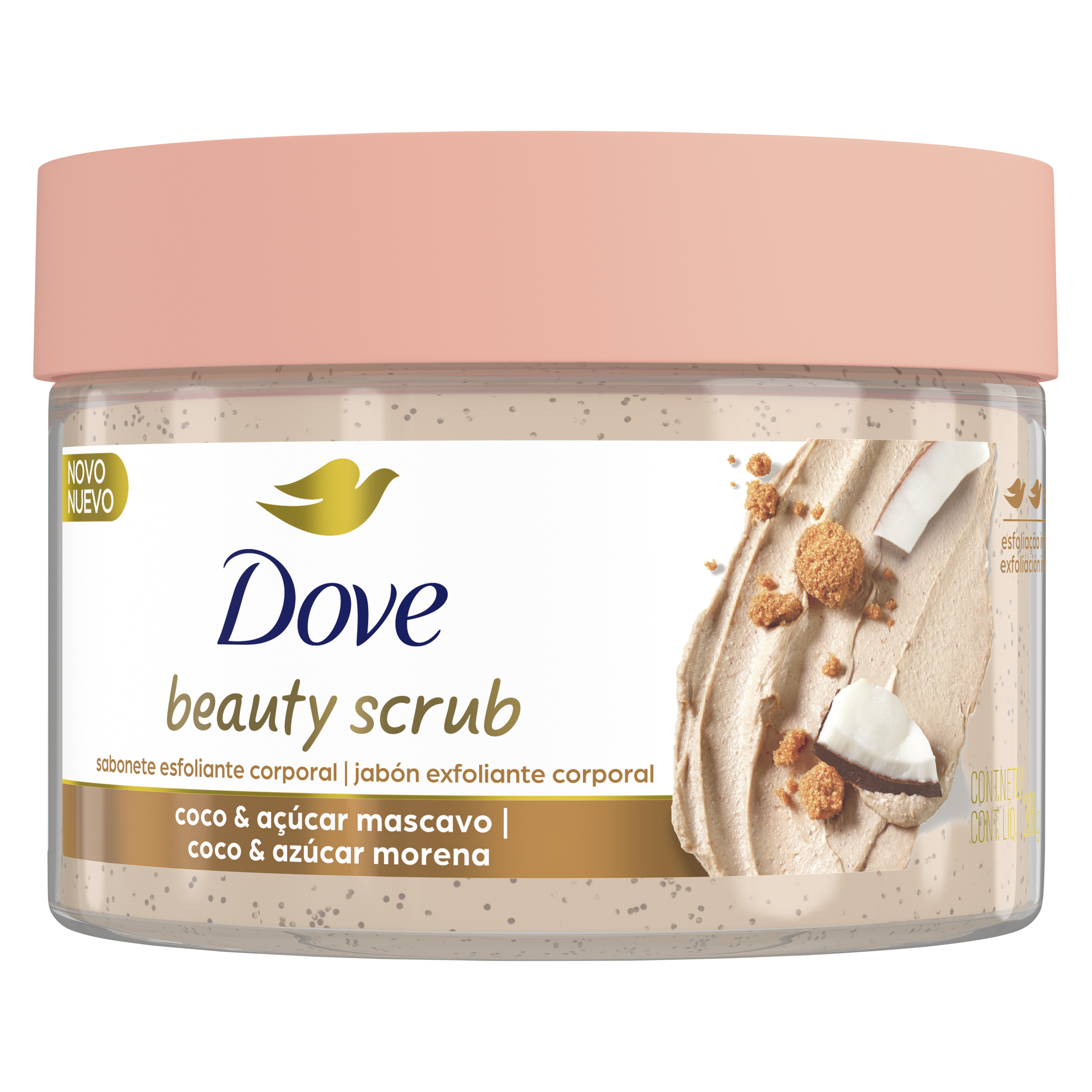 Dove Beauty Scrub Esfoliante Corporal De Coco E Açúcar Mascavo 280g