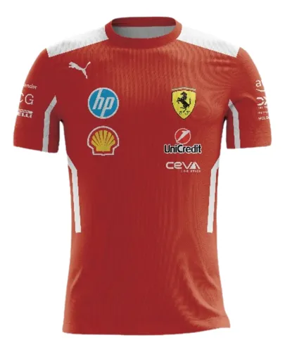 Camisa Formula 1 Ferrari Esporte Corrida Dry Fit F1 Vermelha