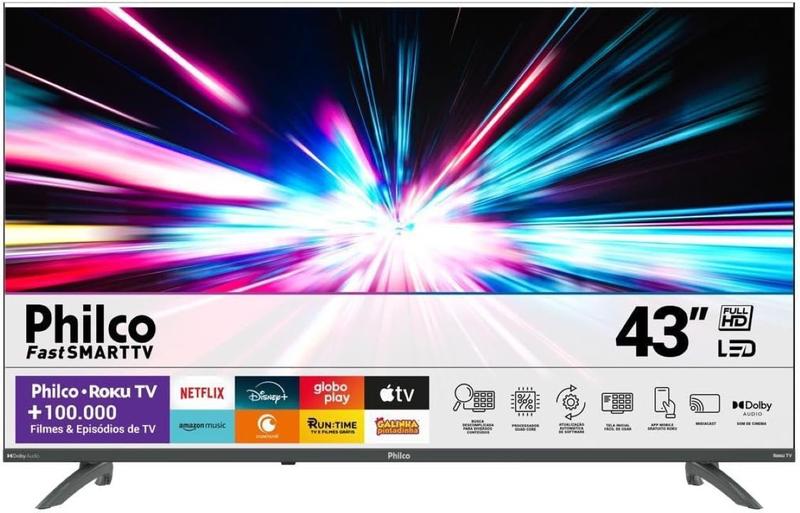 Smart Tv 43 Philco Led Roku Tv Dolby Audio Ptv43va4regb