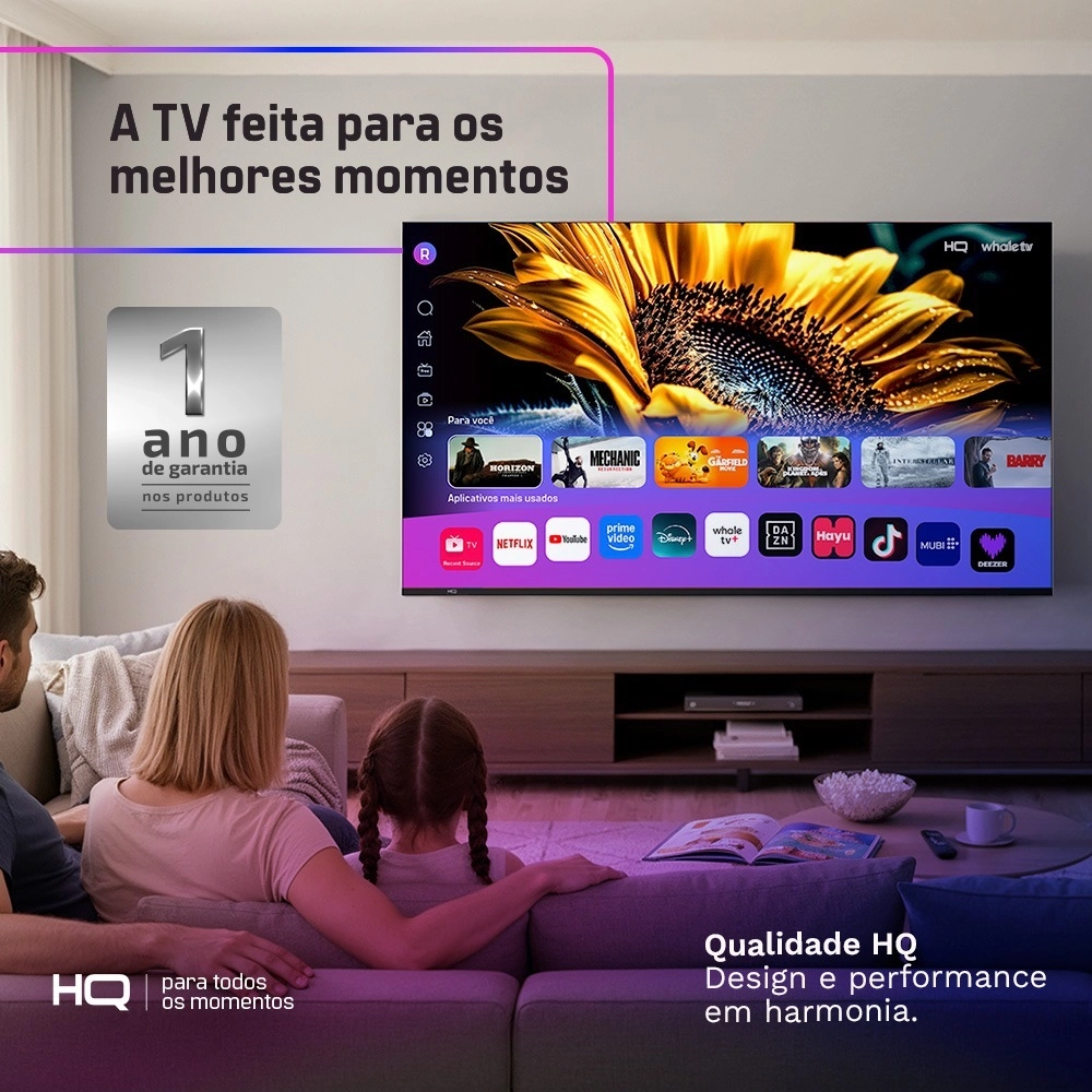 Smart TV QLED 50 4K Wi-Fi Bluetooth, Dolby Audio