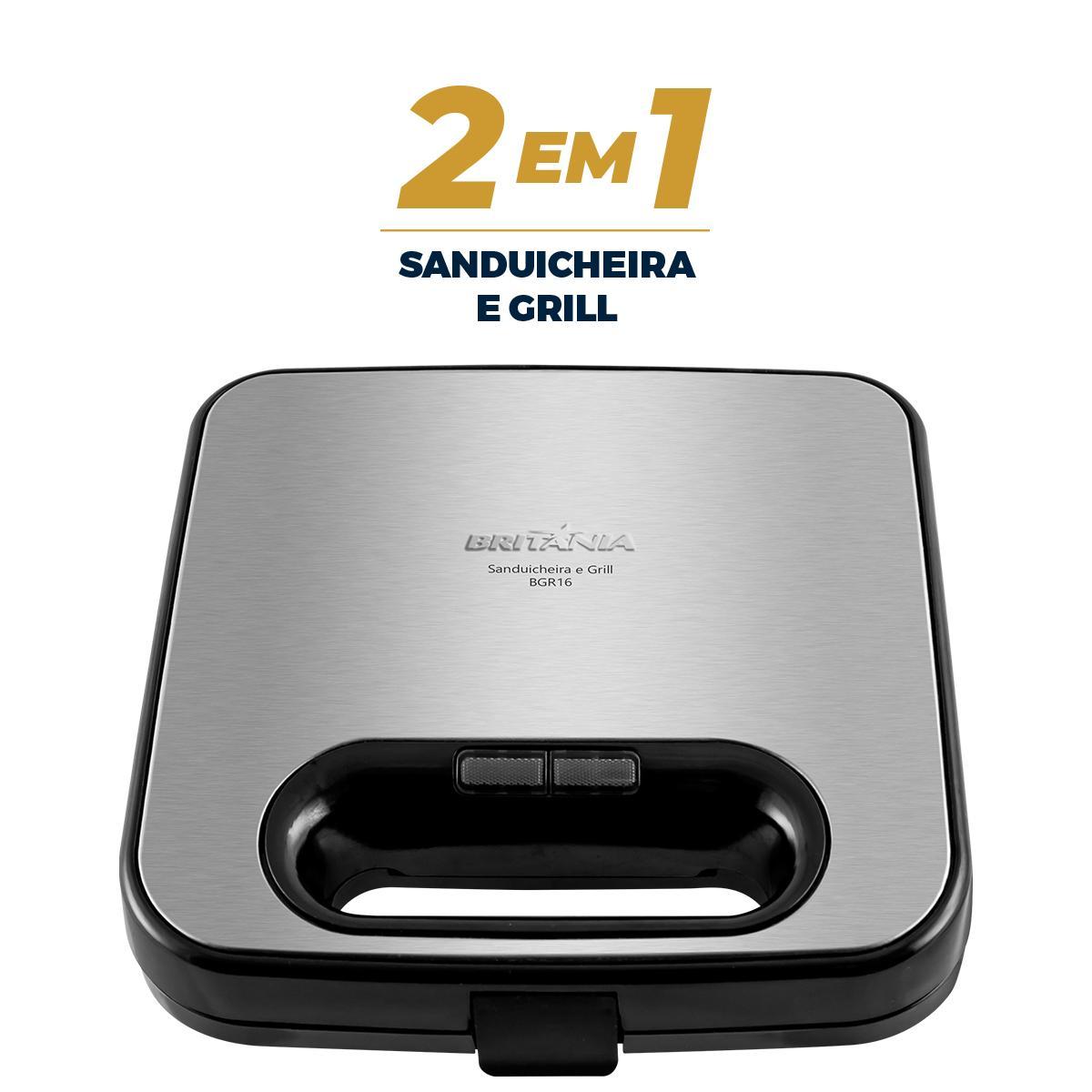 Sanduicheira e Grill Britânia BGR16 2 em 1 Redstone 750W 220V