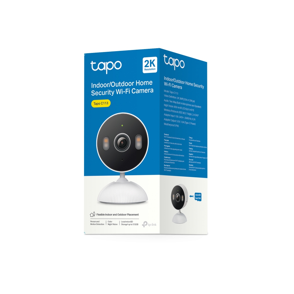Câmera de segurança WiFi TP-Link Tapo C113 3mp 2k Alexa White