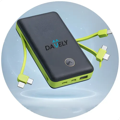 Carregador Portátil Davely Power Bank 20000mah Turbo Para Samsung, iPhone E Xiaomi Preto