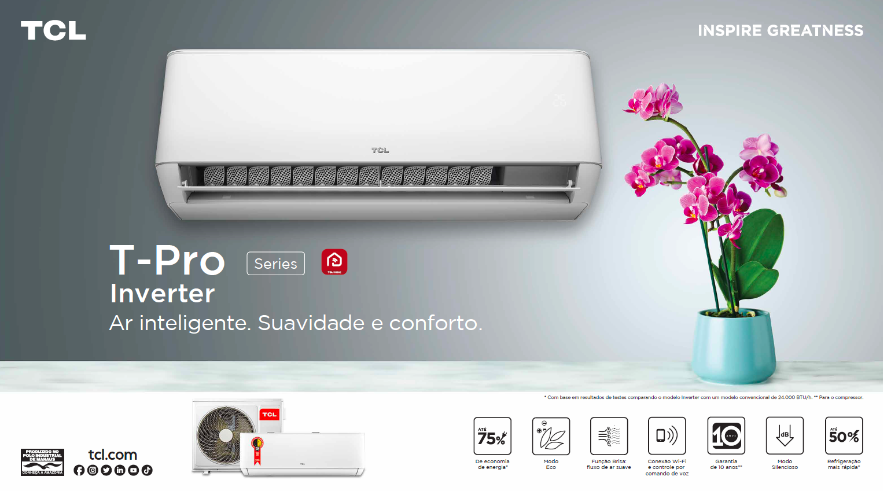 Ar Condicionado Split Hw Tcl T-pro 2.0 Inverter 12k F 220v