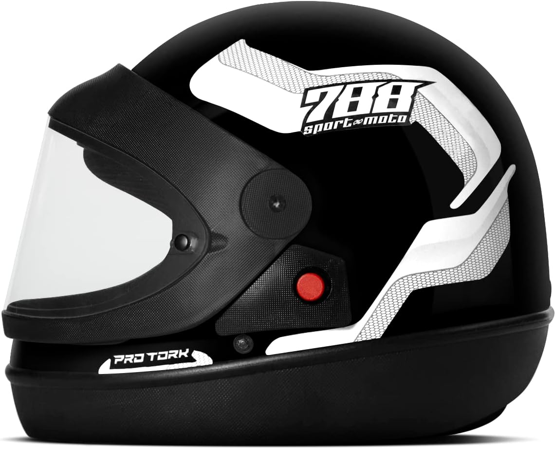 Capacete Fechado Pro Tork Sport Moto 788 Preto - Amarelo Tam. 62