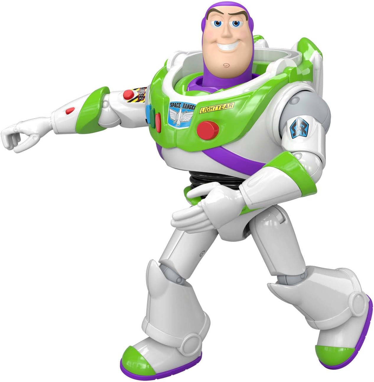 Boneco Buzz Lightyear Toy Story Disney Pixar Mattel Com aprox 18 cm e articulações móveis Reviva cenas dos filmes.