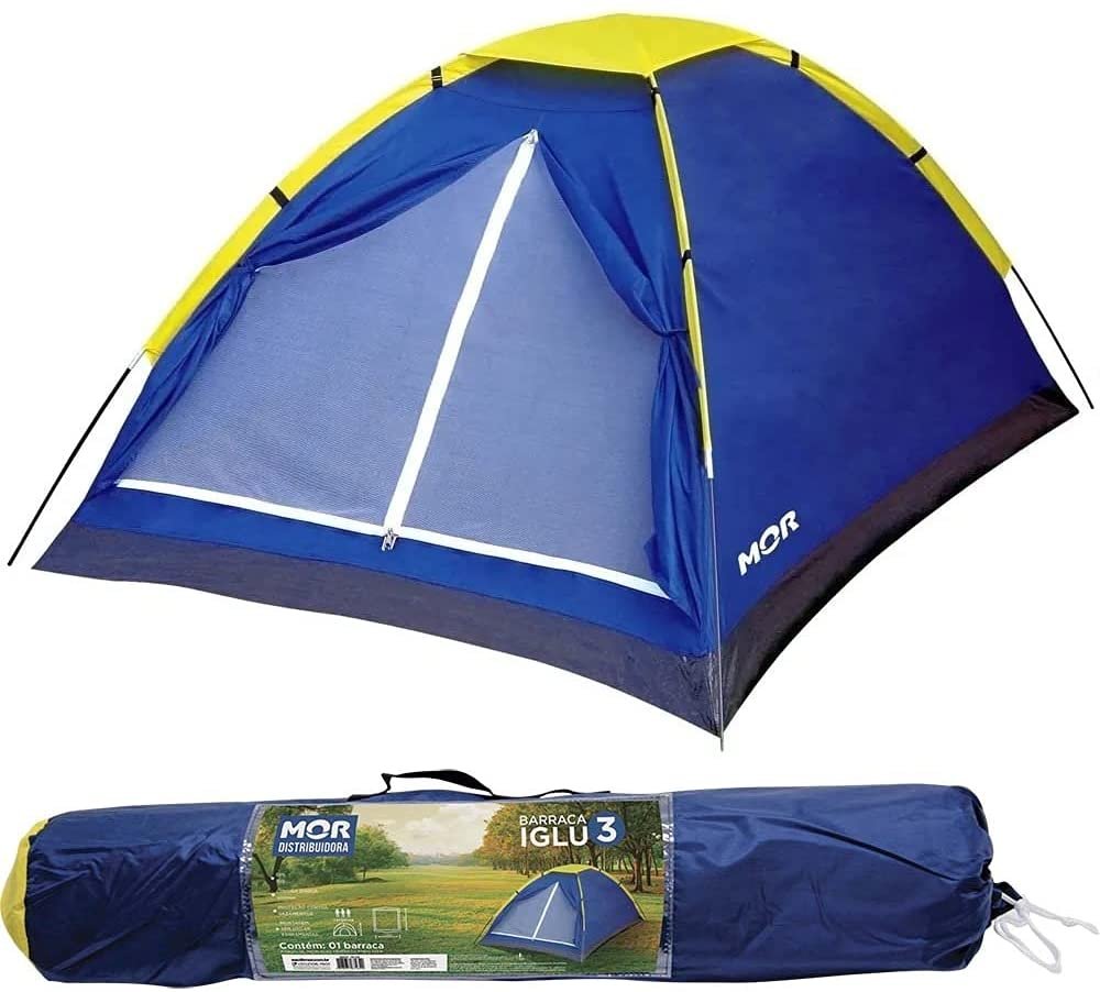 Barraca Camping Iglu Para 3 Pessoas Azul Mor
