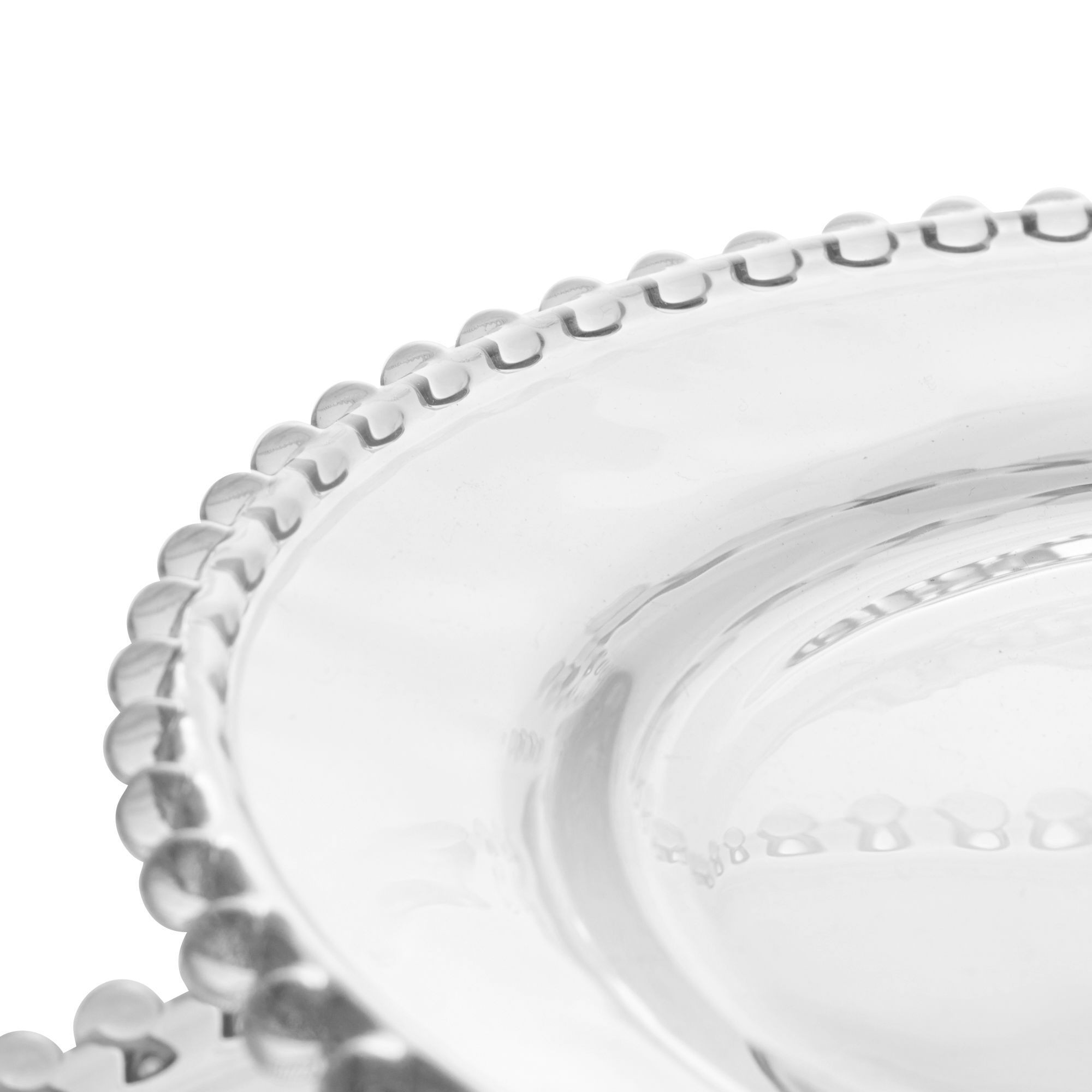 WOLFF - Prato Duplo Para Doces De Cristal 32cm X 25cm - Linha Pearl