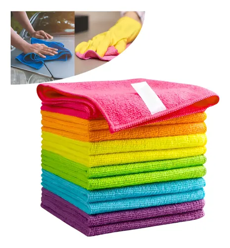 10 Flanela Pano Microfibra Limpa Carro Vidro Pia Multiuso Cor Sortidos Home Safe Home