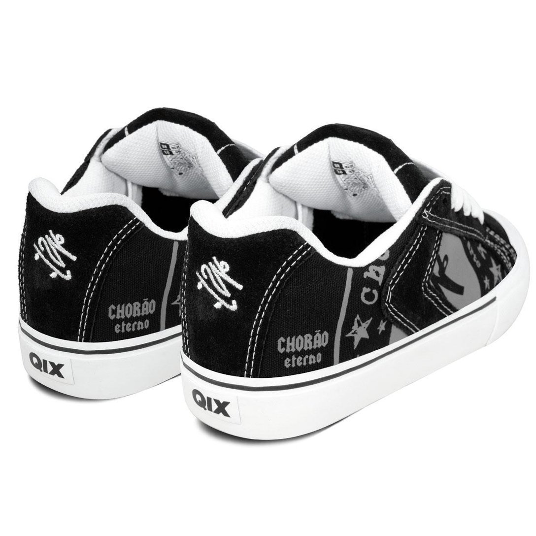 Tênis Qix Skate Chorão Park Preto Branco Unissex