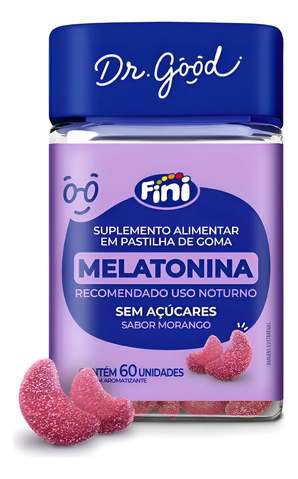 Melatonina Em Goma Sabor Morango 60 Unid. Dr, Good Fini