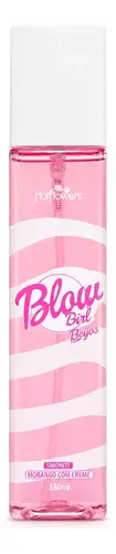 Body Splash Blow Beijos 180ml Morango Creme Hot Flowers Feminino