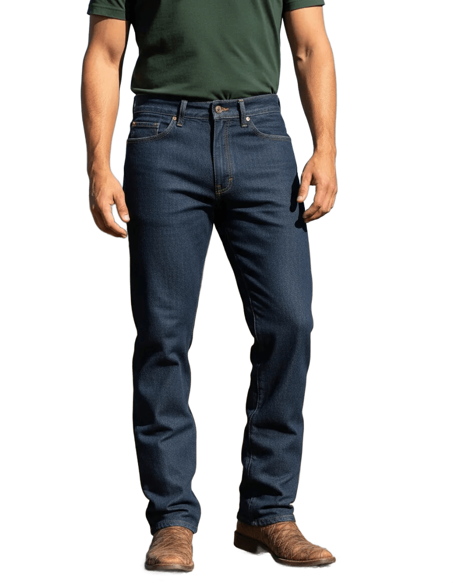 Calça Jeans Masculina Tradicional Reta Resistente Reforçada