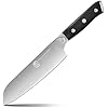 Faca Santoku De 7 Faca Do Chef Forjada Em Aço De Alto Carbono Faca De Aparar Com Cabo Ergonômico Preto