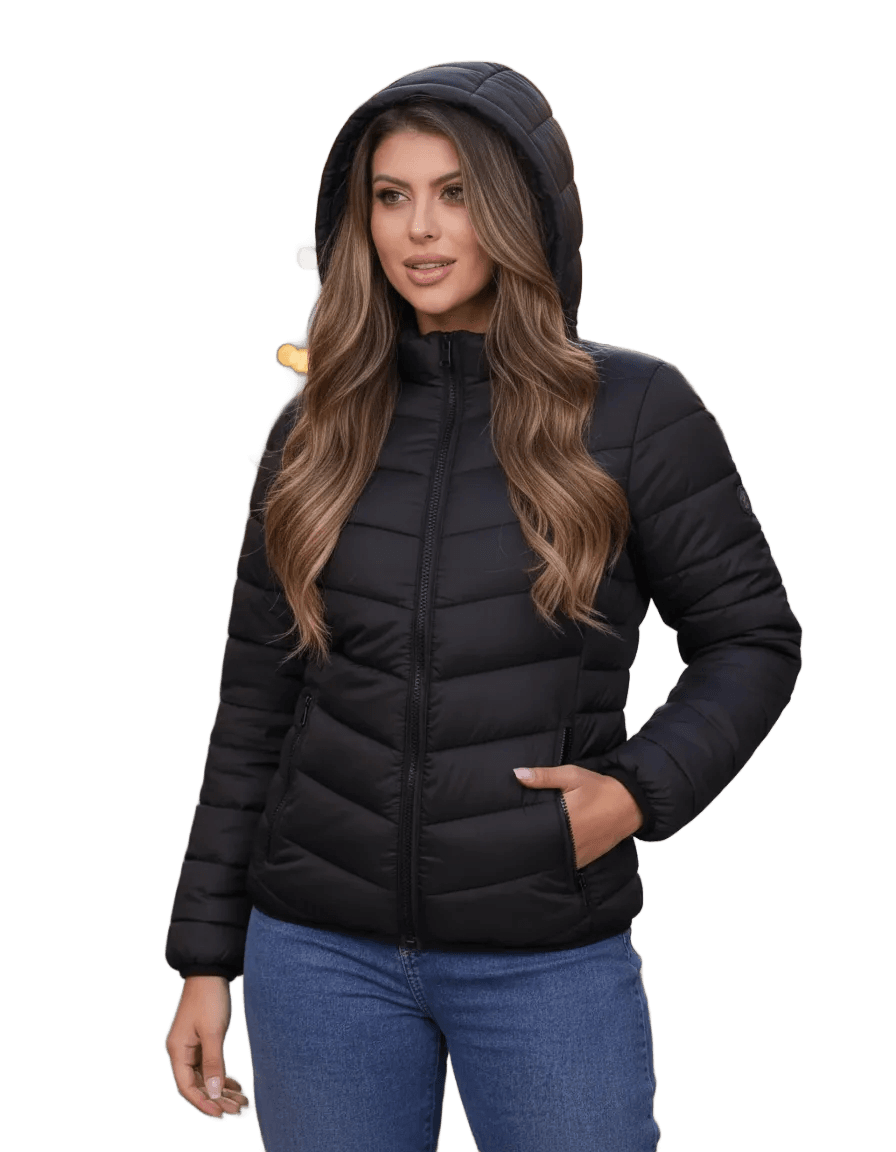 Jaqueta Feminina Puffer Capuz Removível Bobojaco Impermeável