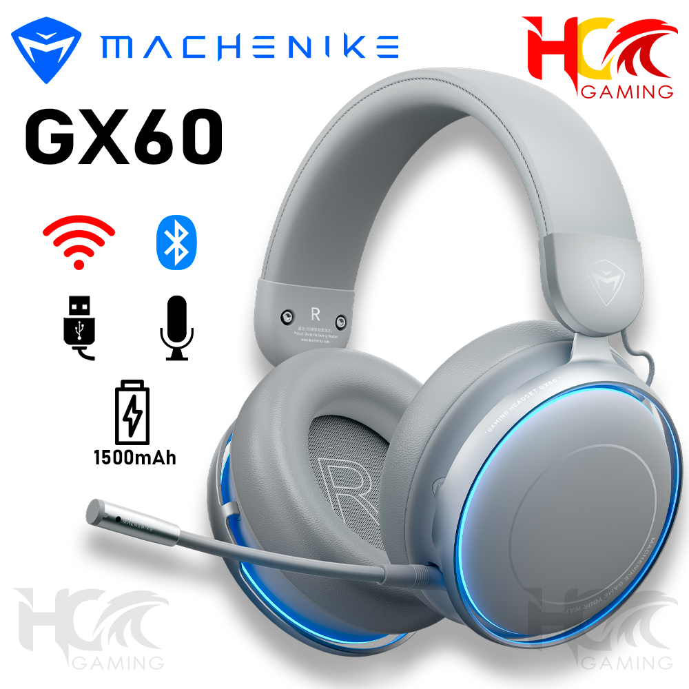 Headset Gamer Machenike GX60 Bluetooth 5.4, Som Surround 7.1, Drivers 53mm, Wireless 2.4Ghz
