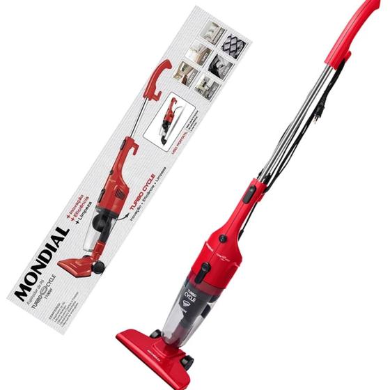 Aspirador De Pó Vertical Mondial Ap36 Turbo Ciclone 1100w Filtro Lavável Com Fio Vermelho