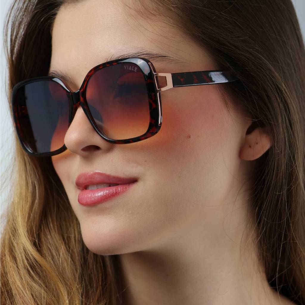Óculos De Sol Feminino Viale Original Quadrado Luxo