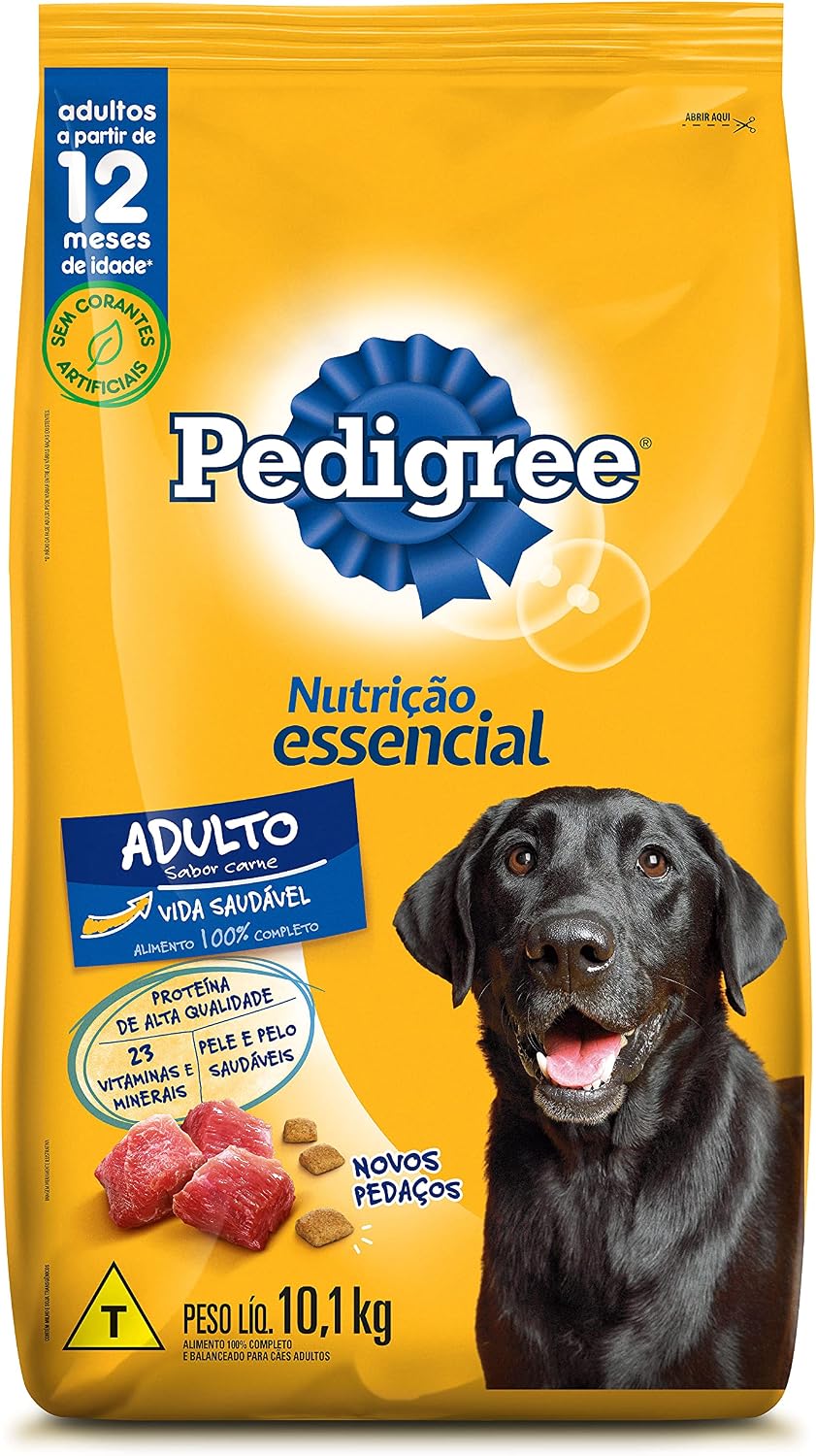 Pedigree Ração Nutrição Essencial Carne Para Cães Adultos 10.1kg