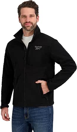 Jaqueta Mock Neck Zip-up Grid Polar Fleece Shell Jacket Reebok Masculino