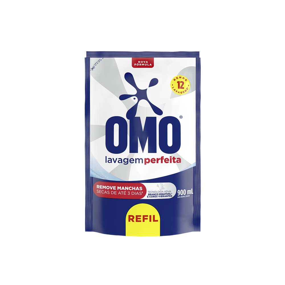 OMO Sabão Líquido Refil Omo Lavagem Perfeita Refil 900Ml