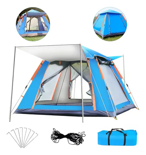 Barraca De Acampamento Grande Para 45 Pessoas 210x210x145cm Cor Azul-petróleo