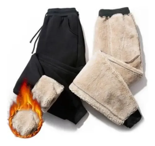 Calça Moletom de Lã Grossa (2 cores)