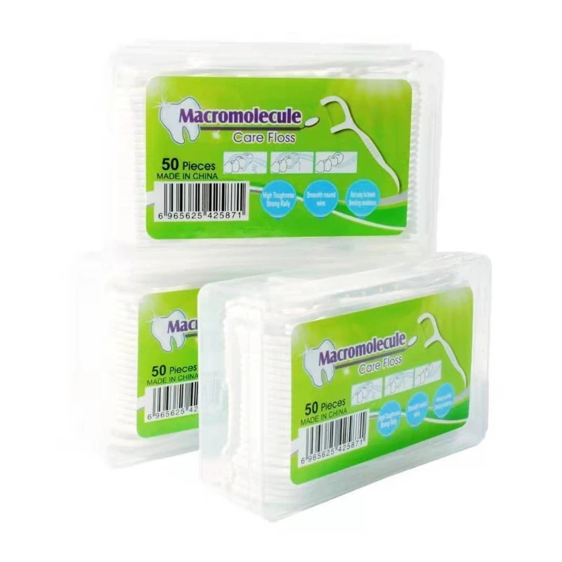 50 peças de fio dental fio dental de limpeza profunda para cuidados bucais adequados palhetas de fio dental descartá