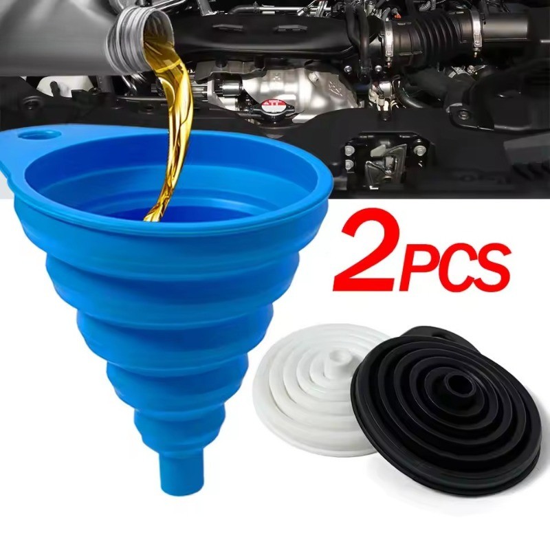 Funil de motor para carro universal silicone líquido lavadora mudança de fluido dobrável portátil óleo de m