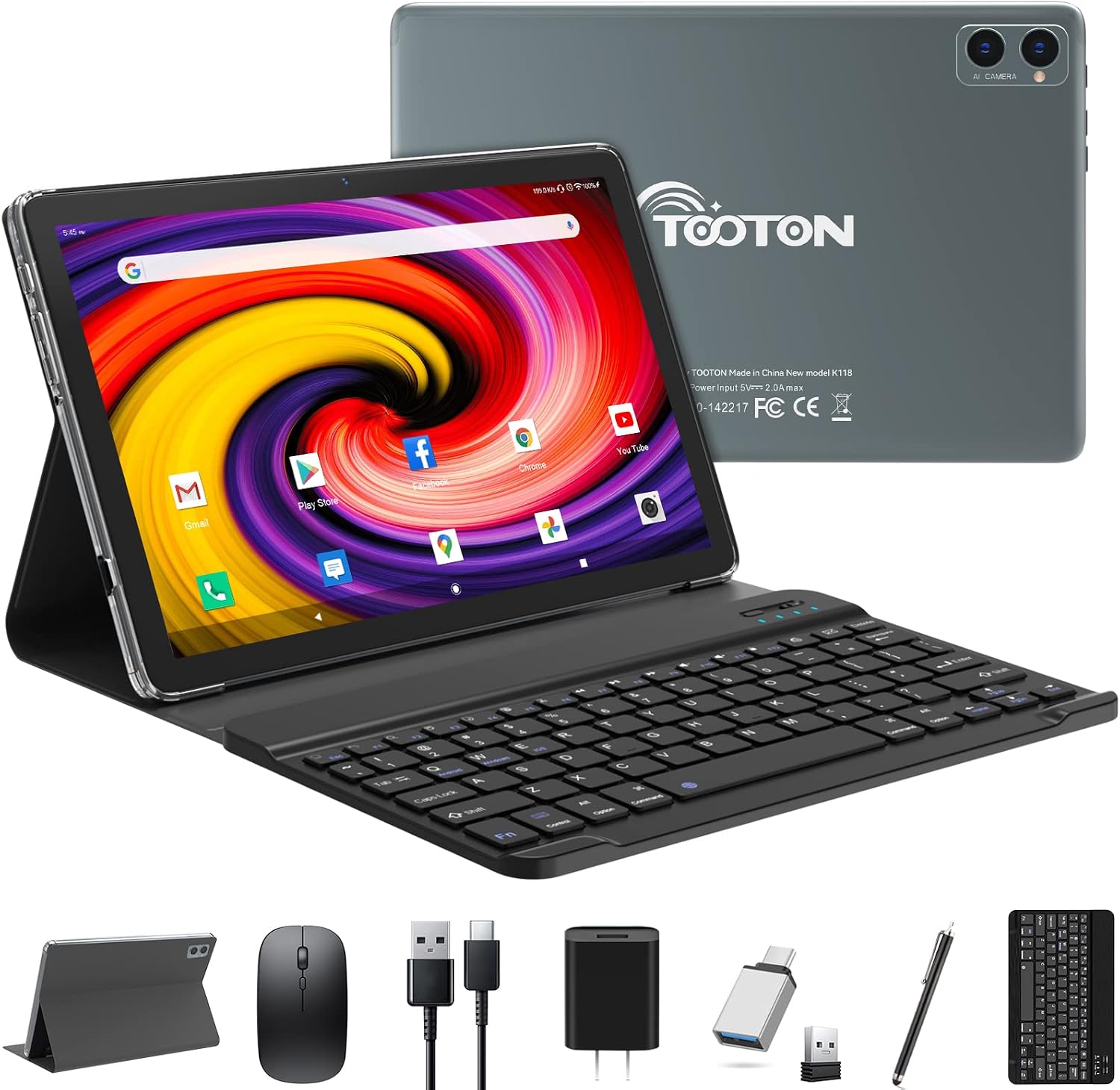 Tablet 10.1 4g 5g 6gb 128gb Android 13 Teclado Caneta Capa