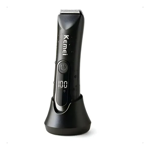 Barbeador Eletrico Depilador Pelo Removedor Intimo Kemei Preto 127/220v