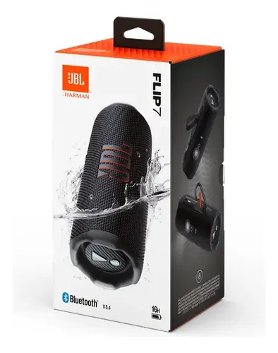 Caixa De Som Flip7 Bluetooth Prova D'água Preta Jbl Bivolt Preto 5v